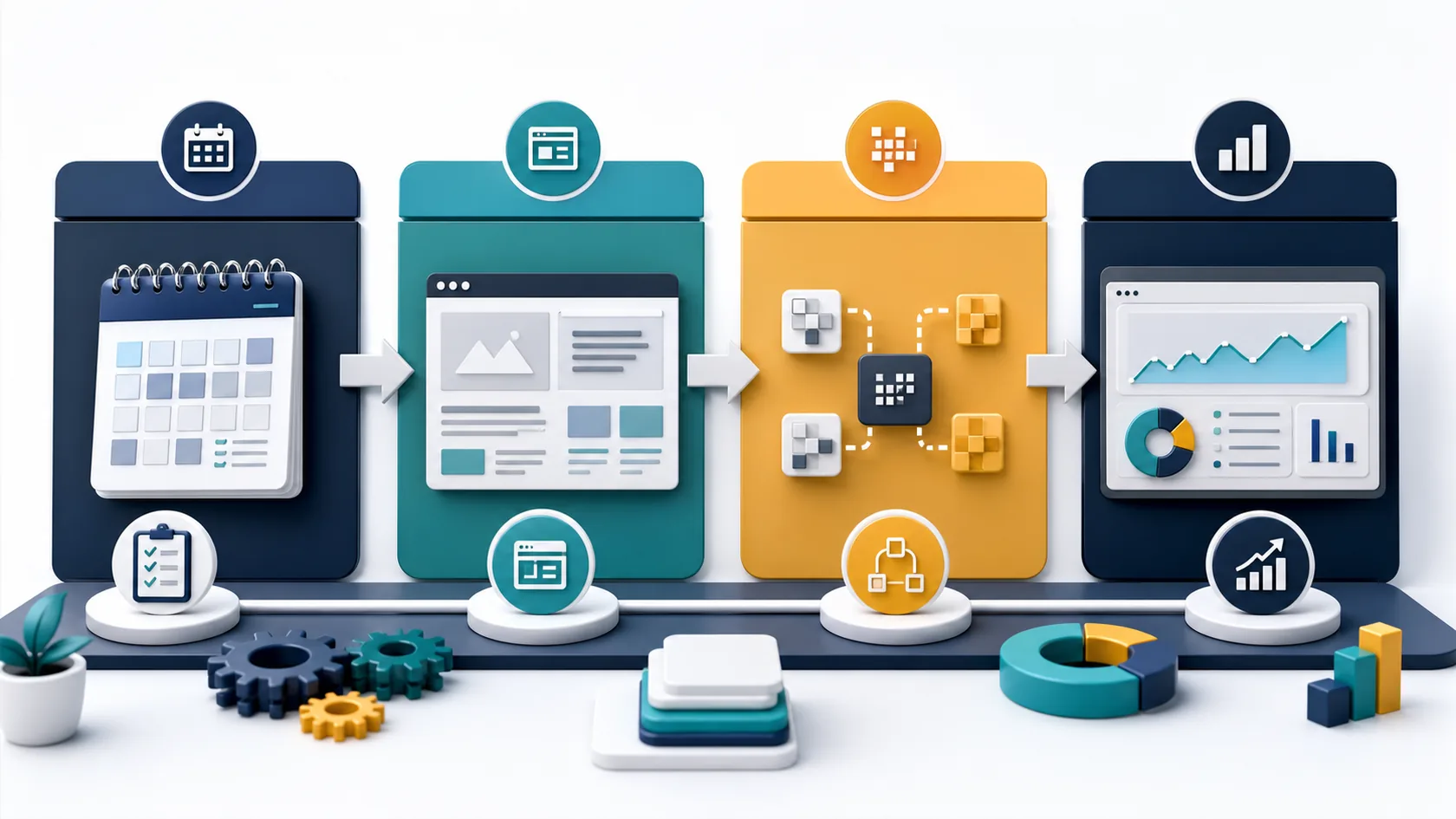 Sơ đồ lộ trình 30 ngày triển khai website AI automation cho SME